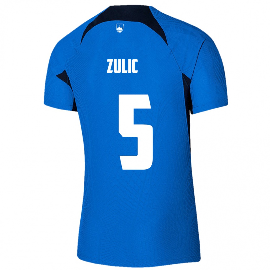 Niño Fútbol Camiseta Eslovenia Anel Zulic #5 Azul 2ª Equipación 24-26 Argentina