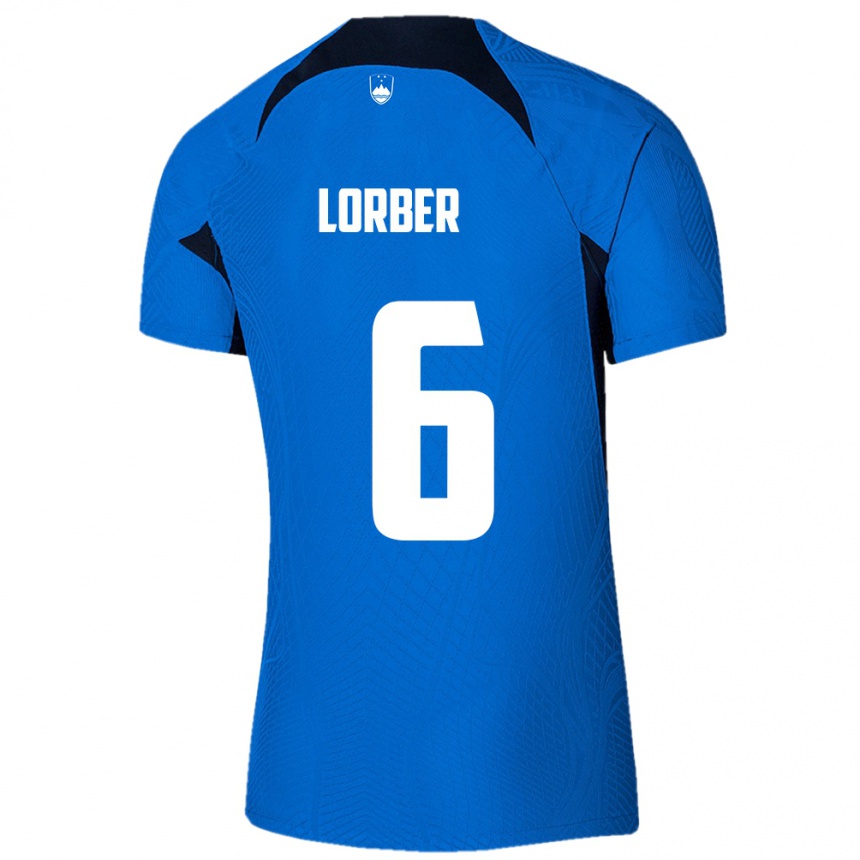 Niño Fútbol Camiseta Eslovenia Marcel Lorber #6 Azul 2ª Equipación 24-26 Argentina