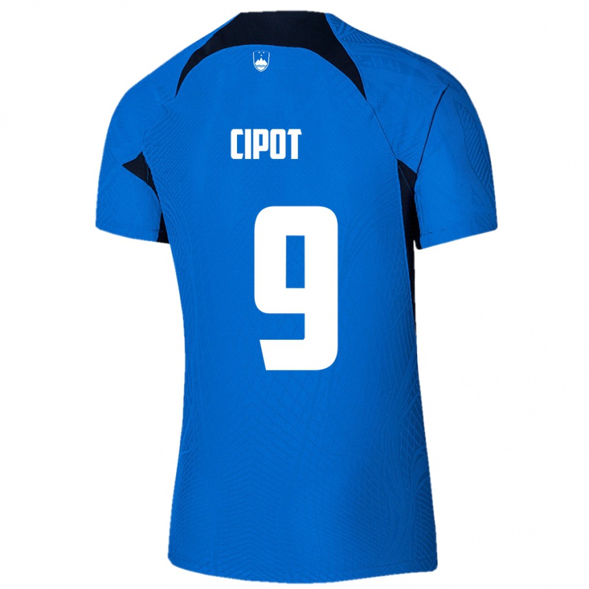 Niño Fútbol Camiseta Eslovenia Tio Cipot #9 Azul 2ª Equipación 24-26 Argentina