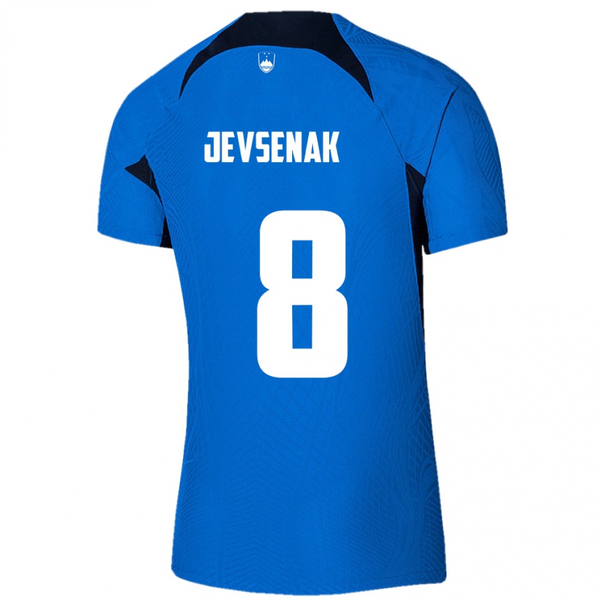 Niño Fútbol Camiseta Eslovenia Florjan Jevsenak #8 Azul 2ª Equipación 24-26 Argentina