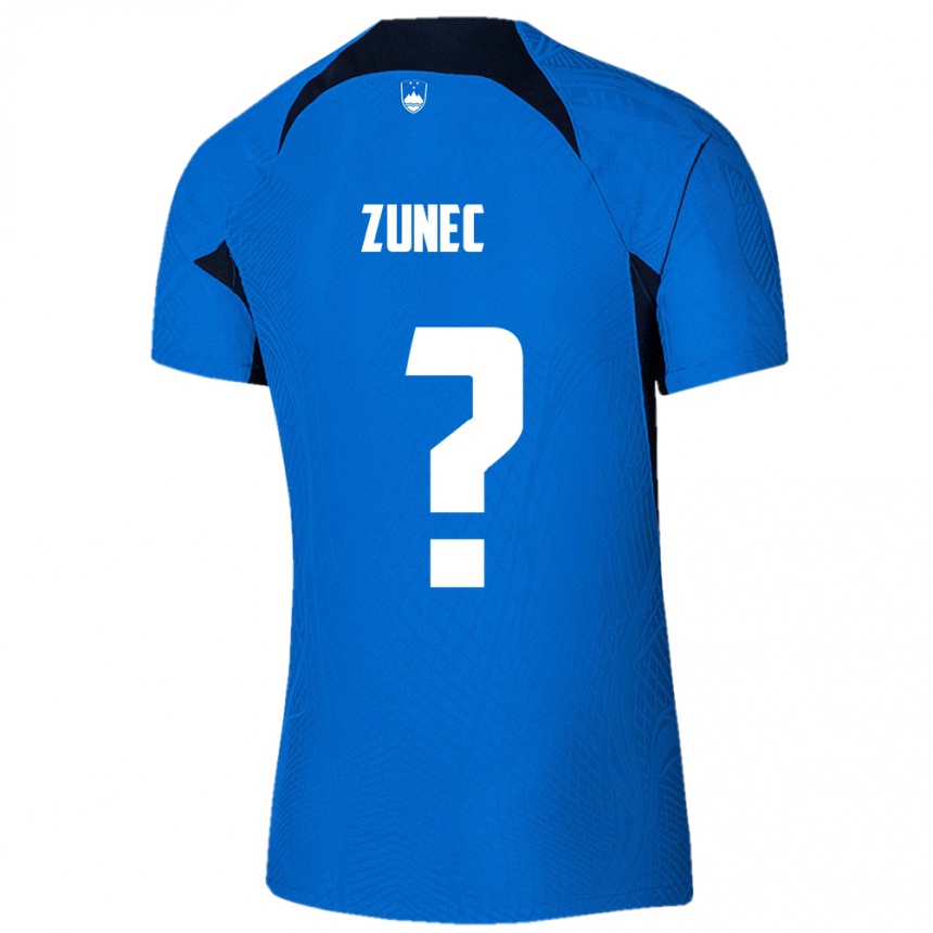 Niño Fútbol Camiseta Eslovenia Bor Zunec #0 Azul 2ª Equipación 24-26 Argentina