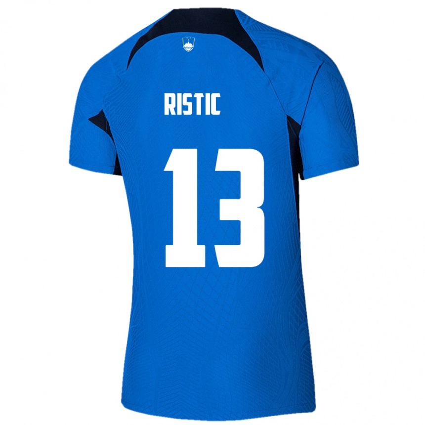 Niño Fútbol Camiseta Eslovenia Aleks Ristic #13 Azul 2ª Equipación 24-26 Argentina