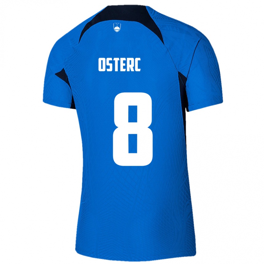 Niño Fútbol Camiseta Eslovenia Niko Osterc #8 Azul 2ª Equipación 24-26 Argentina