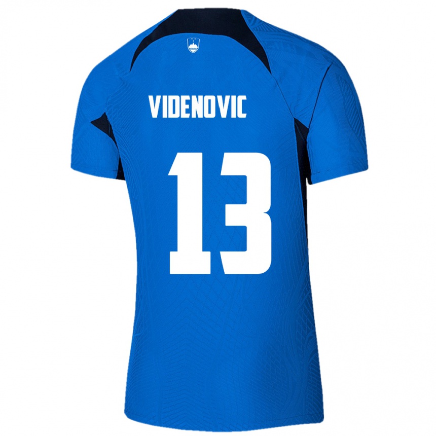 Niño Fútbol Camiseta Eslovenia Denis Videnovic #13 Azul 2ª Equipación 24-26 Argentina