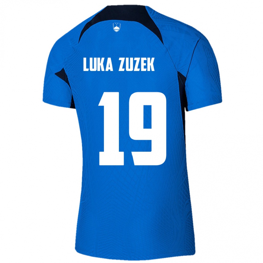 Niño Fútbol Camiseta Eslovenia Zan Luka Zuzek #19 Azul 2ª Equipación 24-26 Argentina