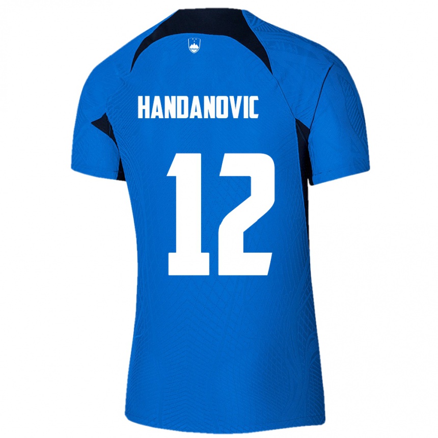 Niño Fútbol Camiseta Eslovenia Tanej Handanovic #12 Azul 2ª Equipación 24-26 Argentina