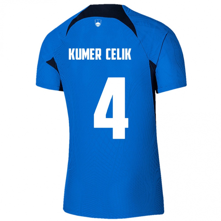 Niño Fútbol Camiseta Eslovenia An Kumer Celik #4 Azul 2ª Equipación 24-26 Argentina