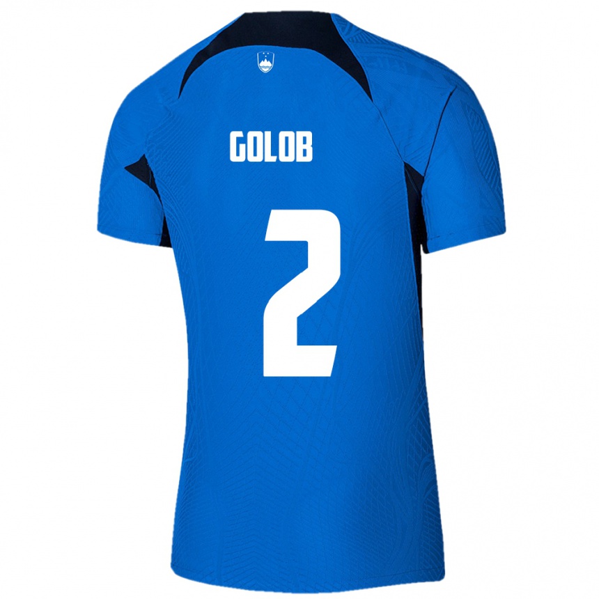 Niño Fútbol Camiseta Eslovenia Lana Golob #2 Azul 2ª Equipación 24-26 Argentina