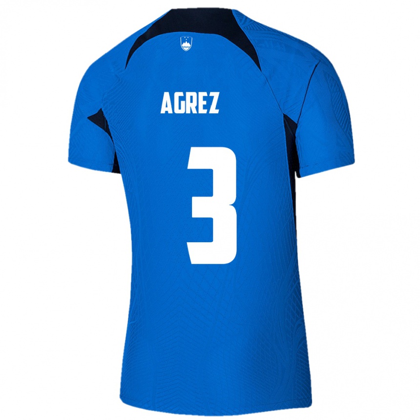 Niño Fútbol Camiseta Eslovenia Sara Agrež #3 Azul 2ª Equipación 24-26 Argentina