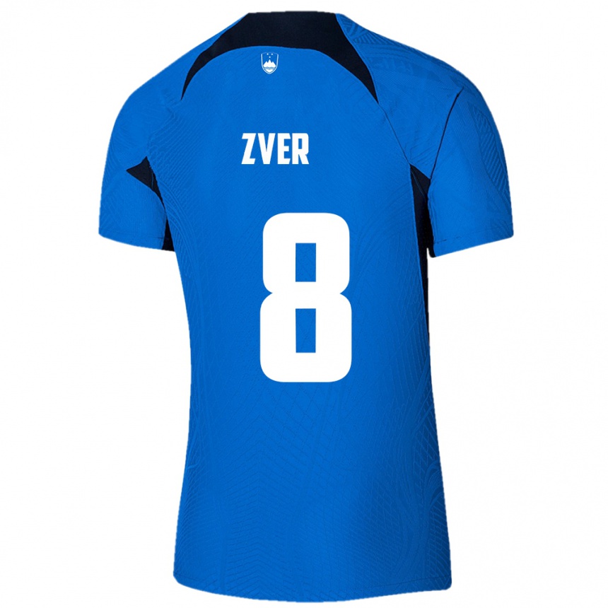 Niño Fútbol Camiseta Eslovenia Mateja Zver #8 Azul 2ª Equipación 24-26 Argentina