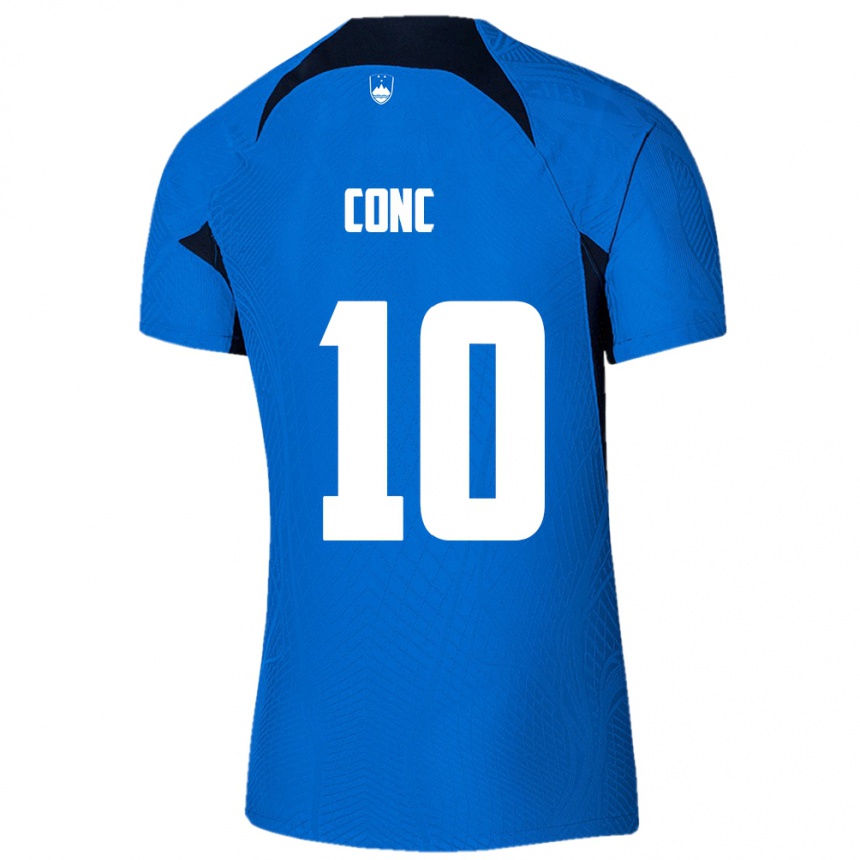 Niño Fútbol Camiseta Eslovenia Dominika Čonč #10 Azul 2ª Equipación 24-26 Argentina