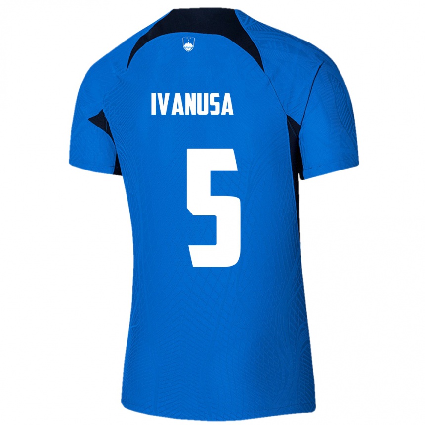 Niño Fútbol Camiseta Eslovenia Lara Ivanuša #5 Azul 2ª Equipación 24-26 Argentina