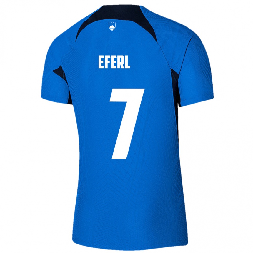 Niño Fútbol Camiseta Eslovenia Anja Eferl #7 Azul 2ª Equipación 24-26 Argentina