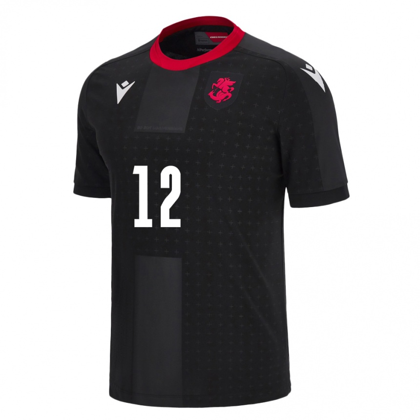 Niño Fútbol Camiseta Georgia Luka Gugeshashvili #12 Negro 2ª Equipación 24-26 Argentina