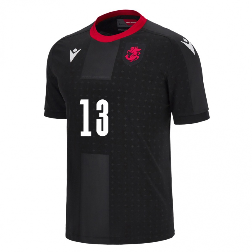 Niño Fútbol Camiseta Georgia Saba Mamatsashvili #13 Negro 2ª Equipación 24-26 Argentina