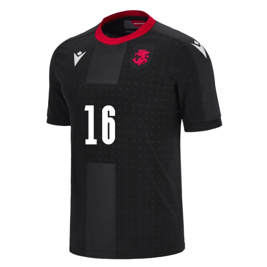 Niño Fútbol Camiseta Georgia Gizo Mamageishvili #16 Negro 2ª Equipación 24-26 Argentina