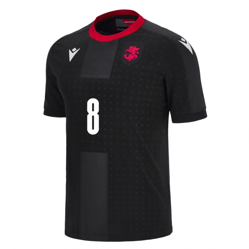 Niño Fútbol Camiseta Georgia Lela Chichinadze #8 Negro 2ª Equipación 24-26 Argentina