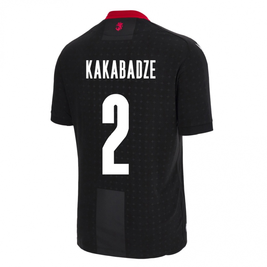 Niño Fútbol Camiseta Georgia Otar Kakabadze #2 Negro 2ª Equipación 24-26 Argentina