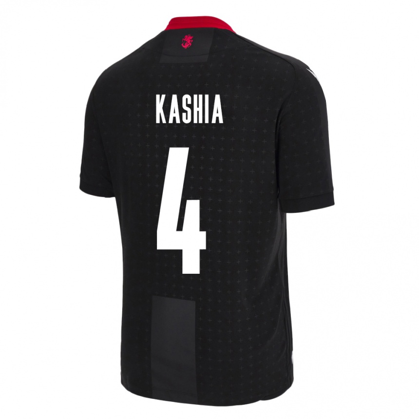 Niño Fútbol Camiseta Georgia Guram Kashia #4 Negro 2ª Equipación 24-26 Argentina