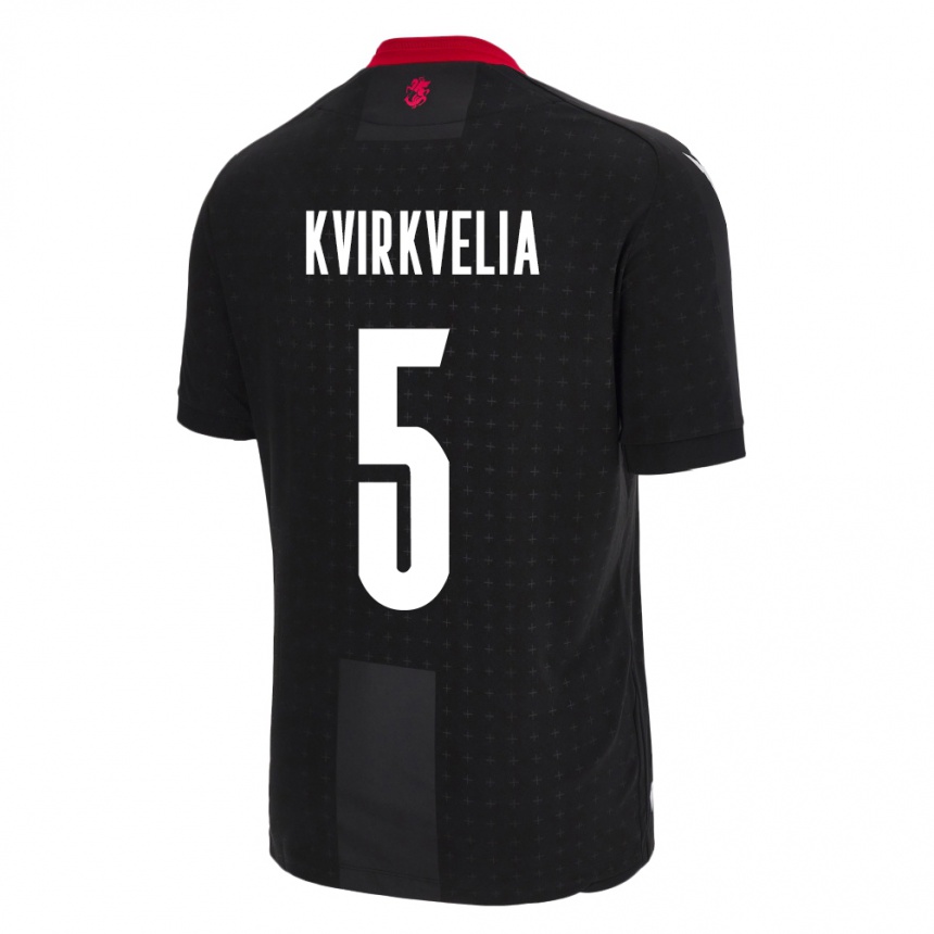 Niño Fútbol Camiseta Georgia Solomon Kvirkvelia #5 Negro 2ª Equipación 24-26 Argentina