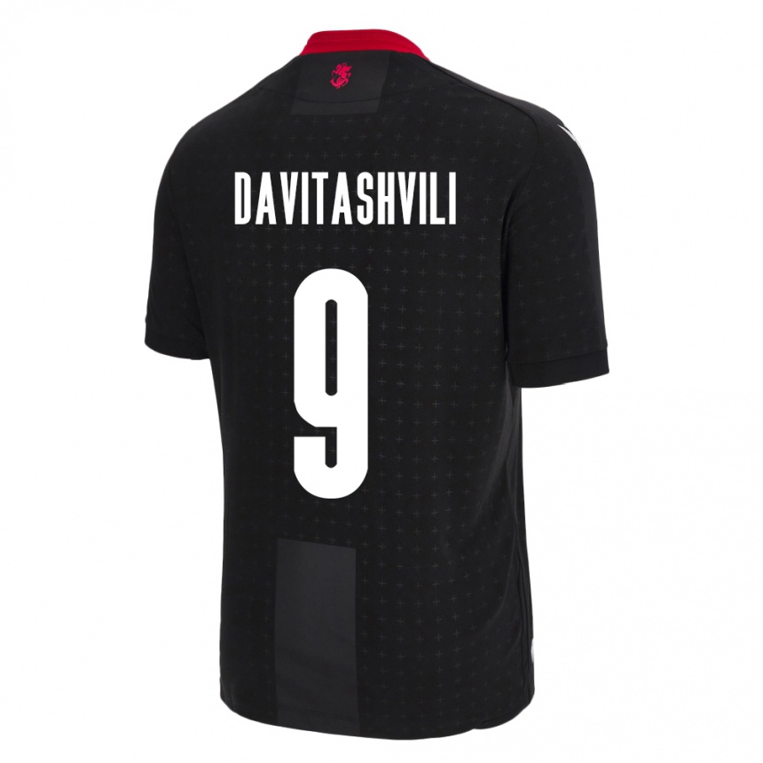 Niño Fútbol Camiseta Georgia Zuriko Davitashvili #9 Negro 2ª Equipación 24-26 Argentina