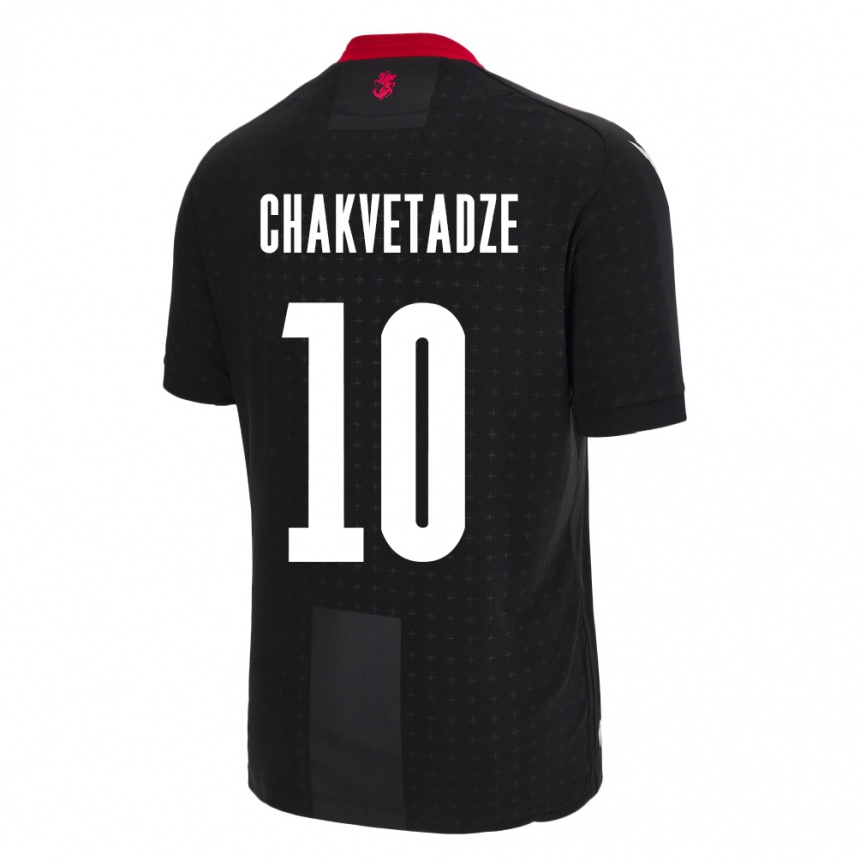 Niño Fútbol Camiseta Georgia Giorgi Chakvetadze #10 Negro 2ª Equipación 24-26 Argentina