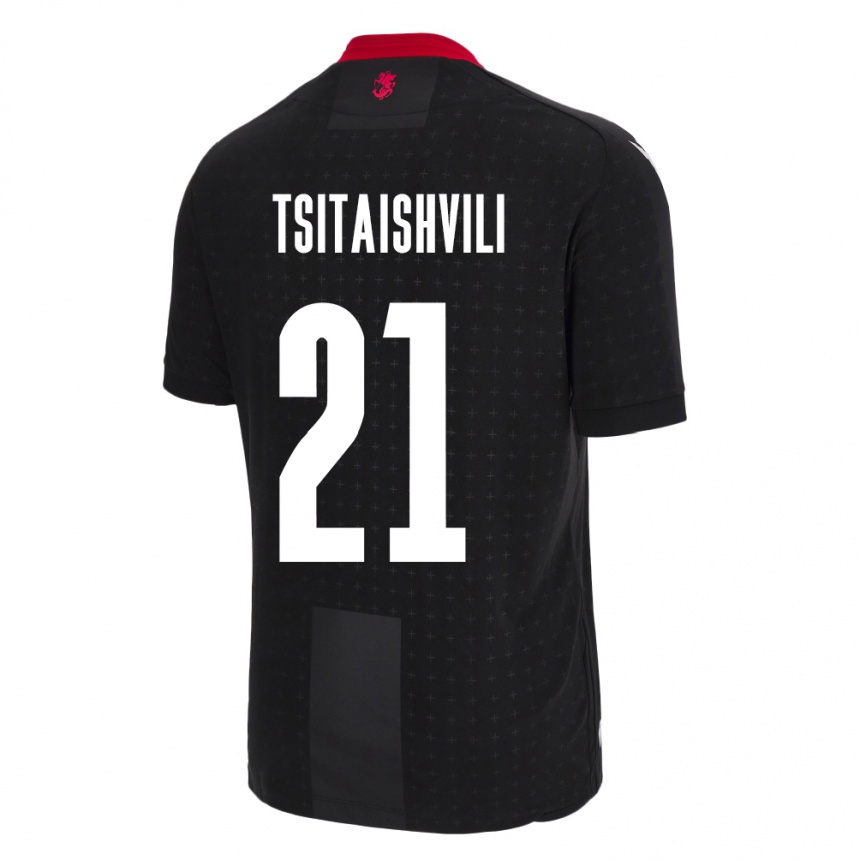 Niño Fútbol Camiseta Georgia Georgiy Tsitaishvili #21 Negro 2ª Equipación 24-26 Argentina