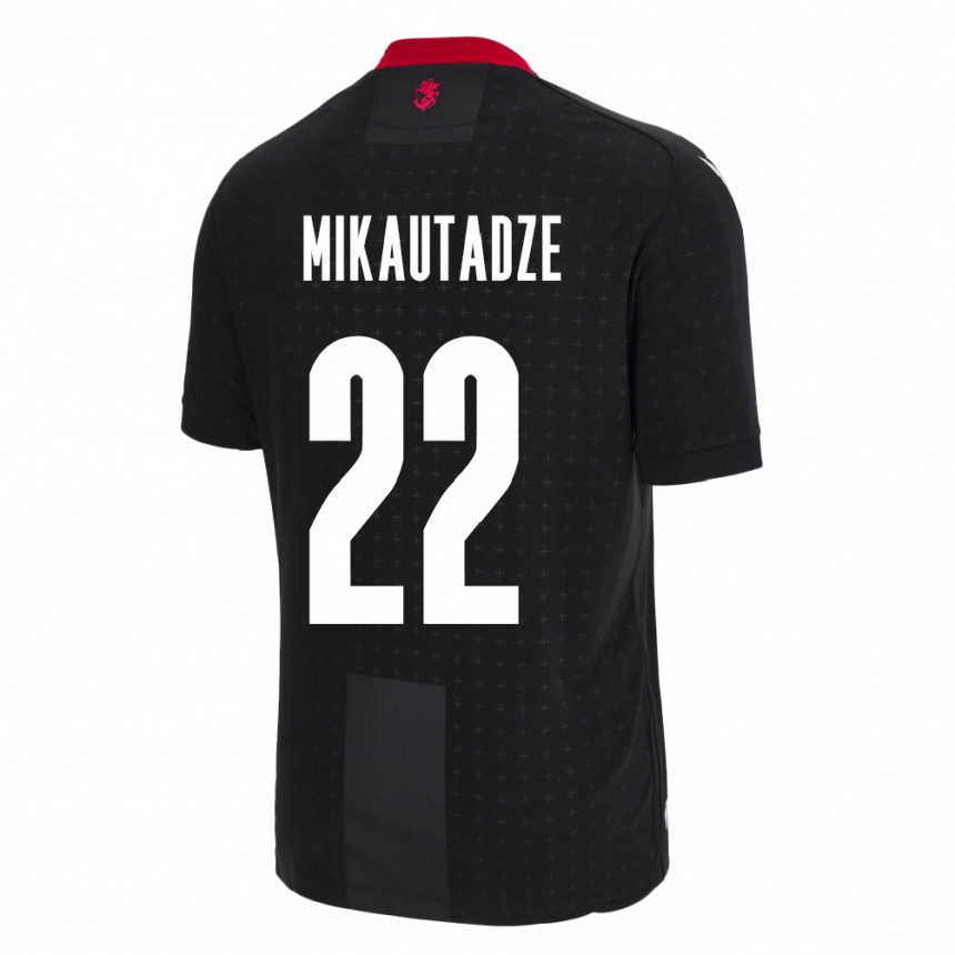 Niño Fútbol Camiseta Georgia Georges Mikautadze #22 Negro 2ª Equipación 24-26 Argentina