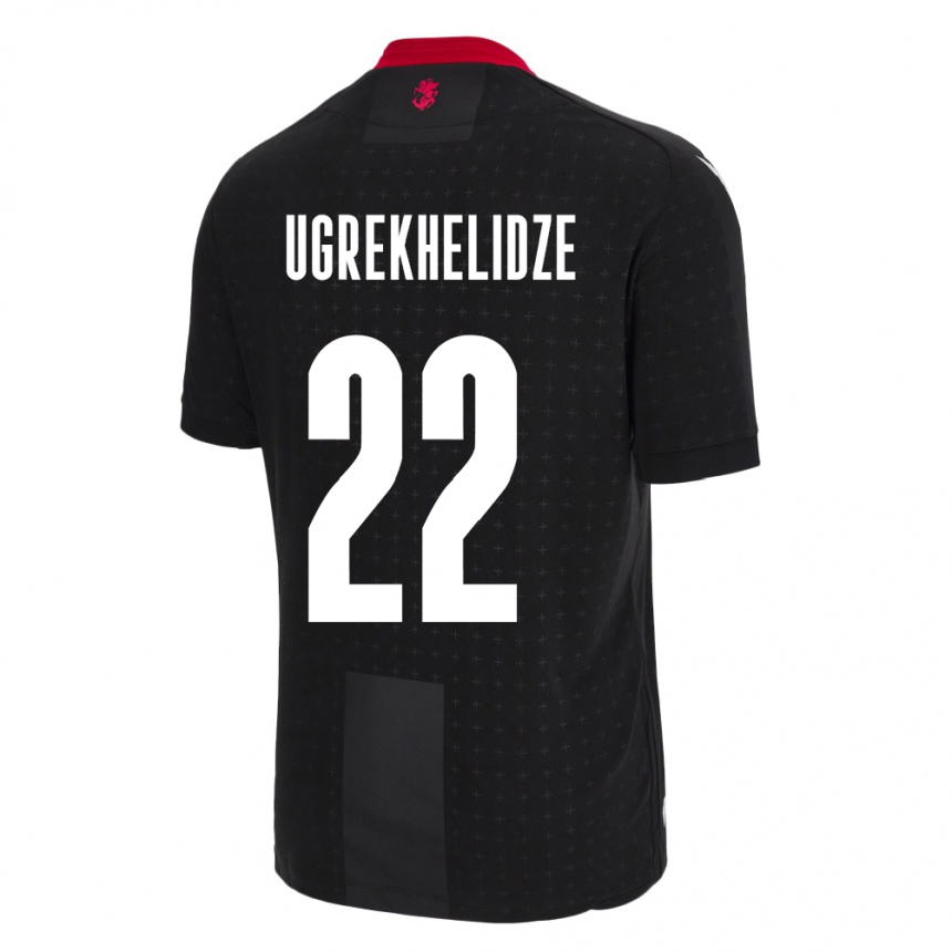 Niño Fútbol Camiseta Georgia Nikoloz Ugrekhelidze #22 Negro 2ª Equipación 24-26 Argentina