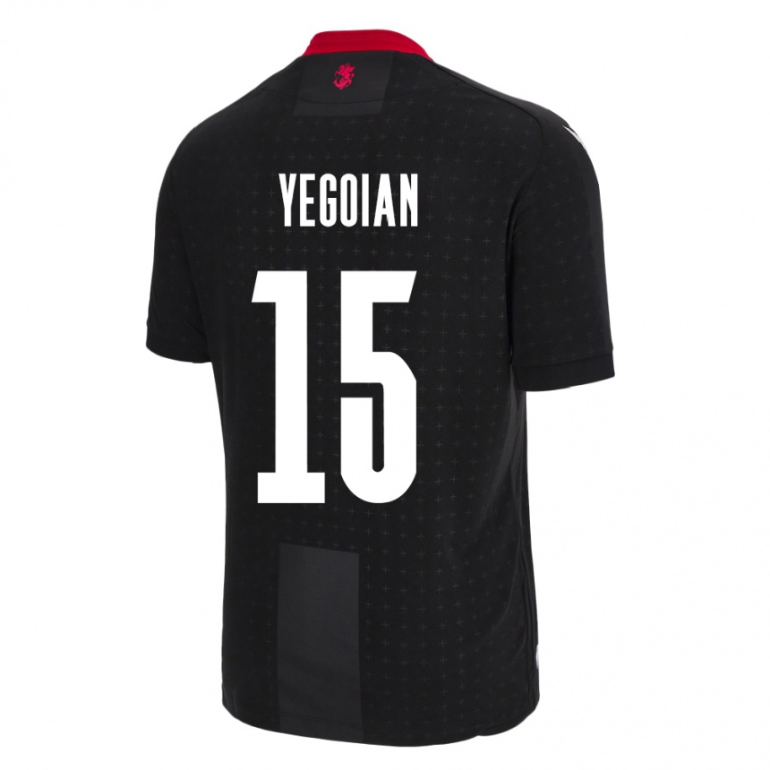 Niño Fútbol Camiseta Georgia Irakli Yegoian #15 Negro 2ª Equipación 24-26 Argentina