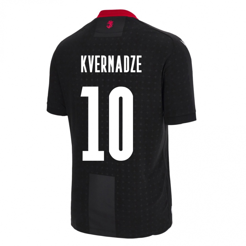 Niño Fútbol Camiseta Georgia Giorgi Kvernadze #10 Negro 2ª Equipación 24-26 Argentina