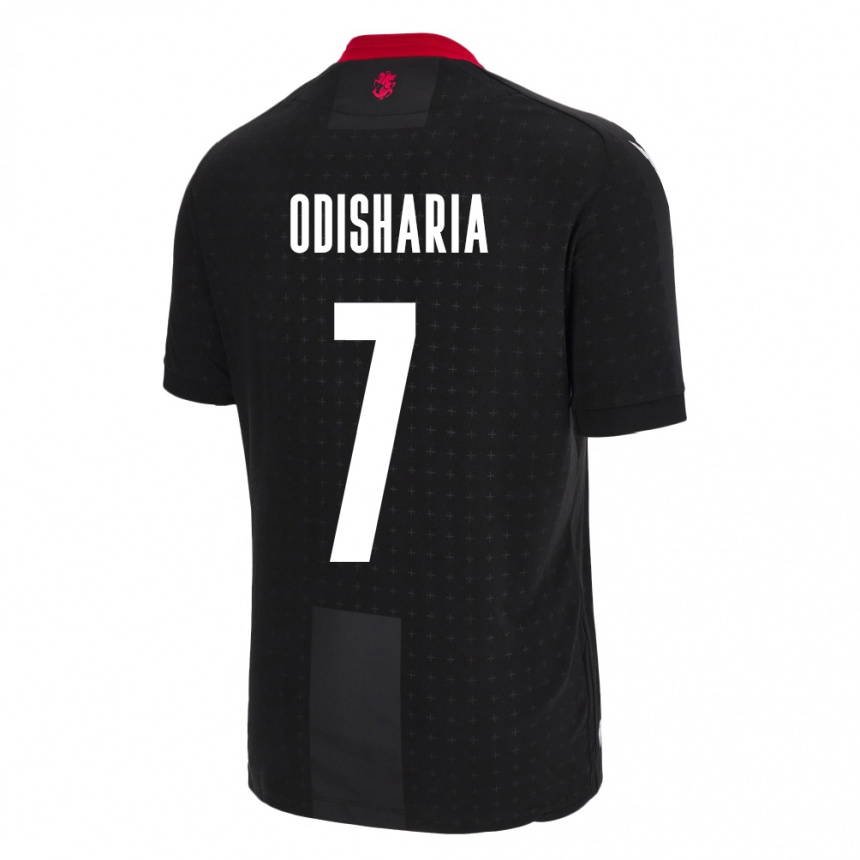 Niño Fútbol Camiseta Georgia Lasha Odisharia #7 Negro 2ª Equipación 24-26 Argentina