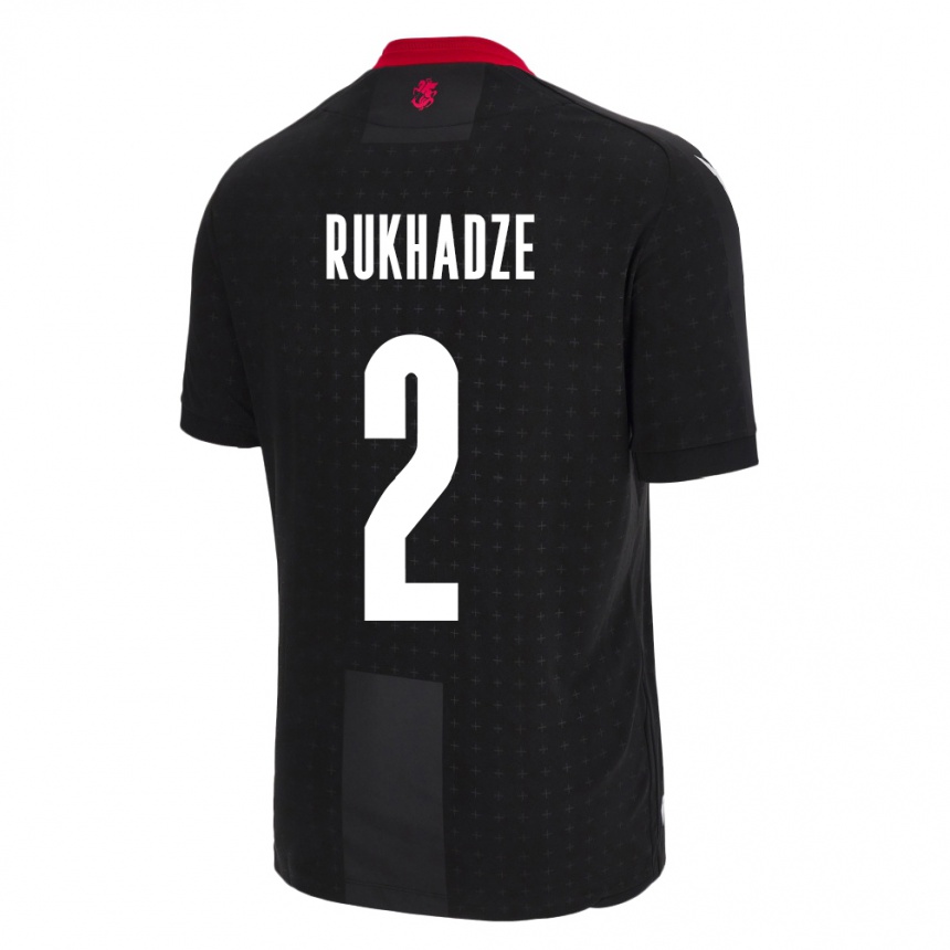 Niño Fútbol Camiseta Georgia Zurab Rukhadze #2 Negro 2ª Equipación 24-26 Argentina