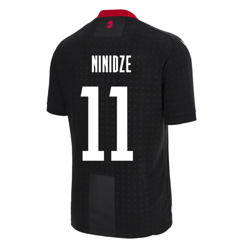 Niño Fútbol Camiseta Georgia Nikoloz Ninidze #11 Negro 2ª Equipación 24-26 Argentina