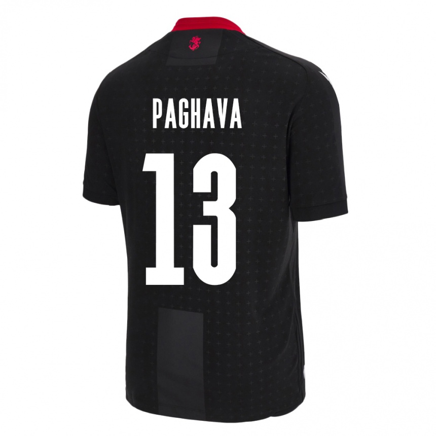 Niño Fútbol Camiseta Georgia Davit Paghava #13 Negro 2ª Equipación 24-26 Argentina