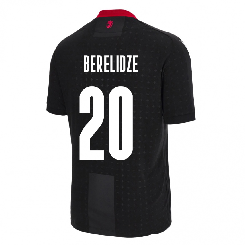 Niño Fútbol Camiseta Georgia Tsotne Berelidze #20 Negro 2ª Equipación 24-26 Argentina