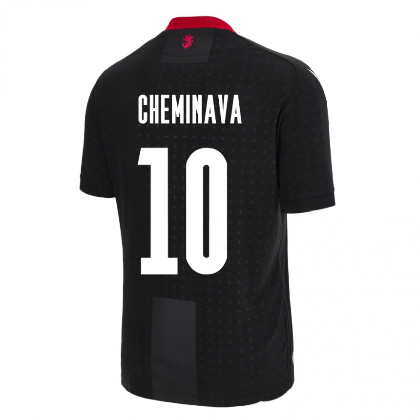 Niño Fútbol Camiseta Georgia Ana Cheminava #10 Negro 2ª Equipación 24-26 Argentina