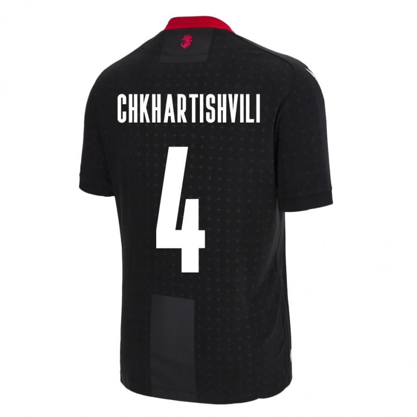 Niño Fútbol Camiseta Georgia Nino Chkhartishvili #4 Negro 2ª Equipación 24-26 Argentina