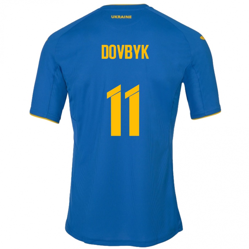 Niño Fútbol Camiseta Ucrania Artem Dovbyk #11 Azul 2ª Equipación 24-26 Argentina