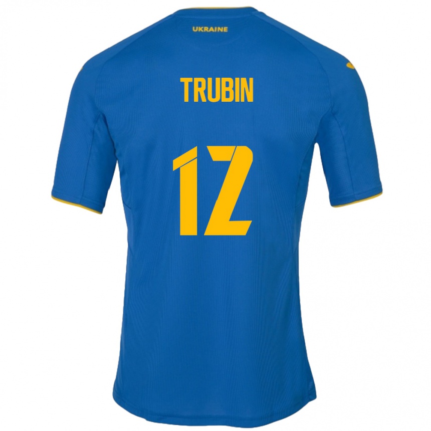 Niño Fútbol Camiseta Ucrania Anatoliy Trubin #12 Azul 2ª Equipación 24-26 Argentina