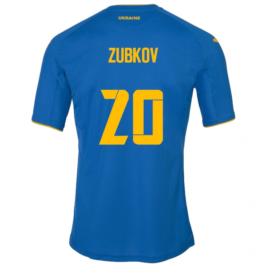 Niño Fútbol Camiseta Ucrania Oleksandr Zubkov #20 Azul 2ª Equipación 24-26 Argentina