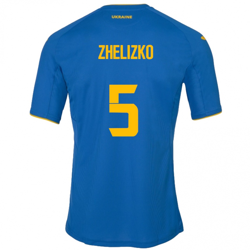 Niño Fútbol Camiseta Ucrania Ivan Zhelizko #5 Azul 2ª Equipación 24-26 Argentina