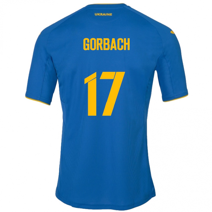 Niño Fútbol Camiseta Ucrania Igor Gorbach #17 Azul 2ª Equipación 24-26 Argentina