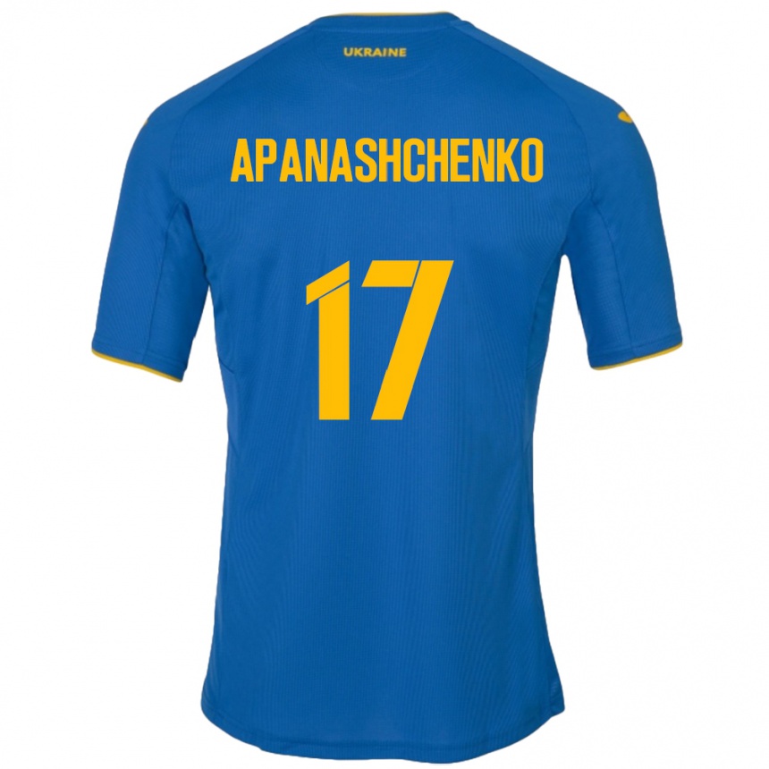 Niño Fútbol Camiseta Ucrania Daryna Apanashchenko #17 Azul 2ª Equipación 24-26 Argentina