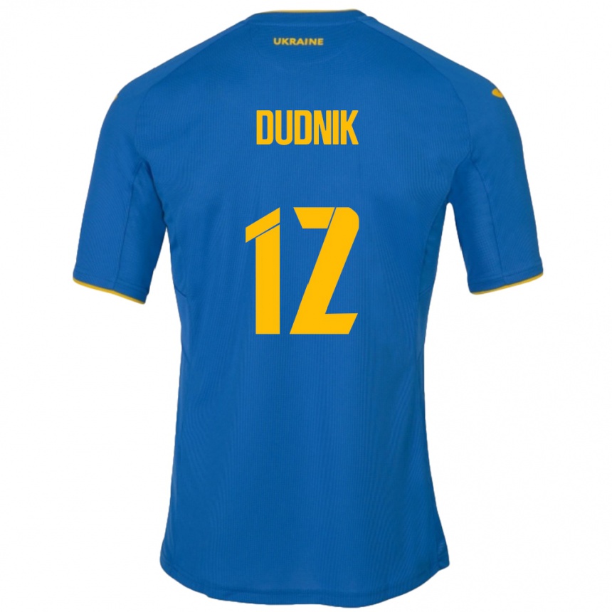 Niño Fútbol Camiseta Ucrania Marina Dudnik #12 Azul 2ª Equipación 24-26 Argentina