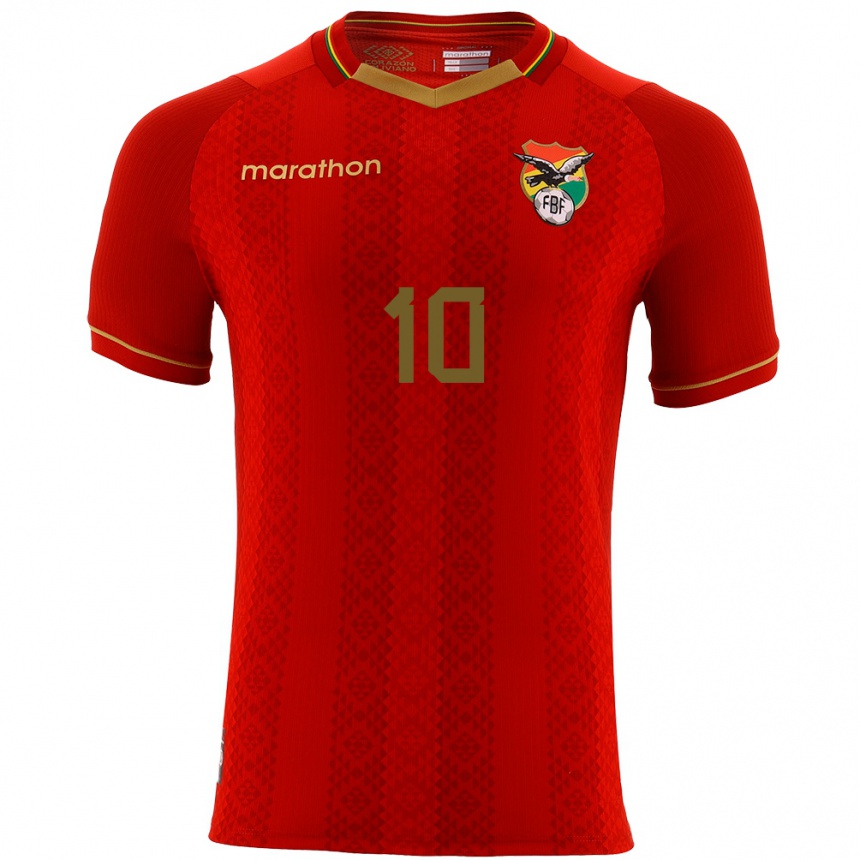 Niño Fútbol Camiseta Bolivia Ramiro Vaca #10 Rojo 2ª Equipación 24-26 Argentina