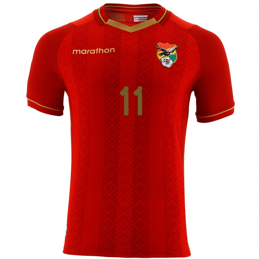 Niño Fútbol Camiseta Bolivia Pablo Luján #11 Rojo 2ª Equipación 24-26 Argentina