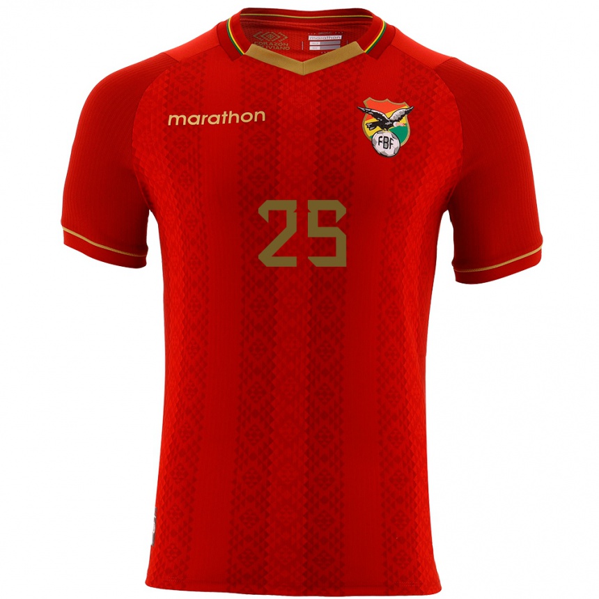 Niño Fútbol Camiseta Bolivia Yomar Rocha #25 Rojo 2ª Equipación 24-26 Argentina