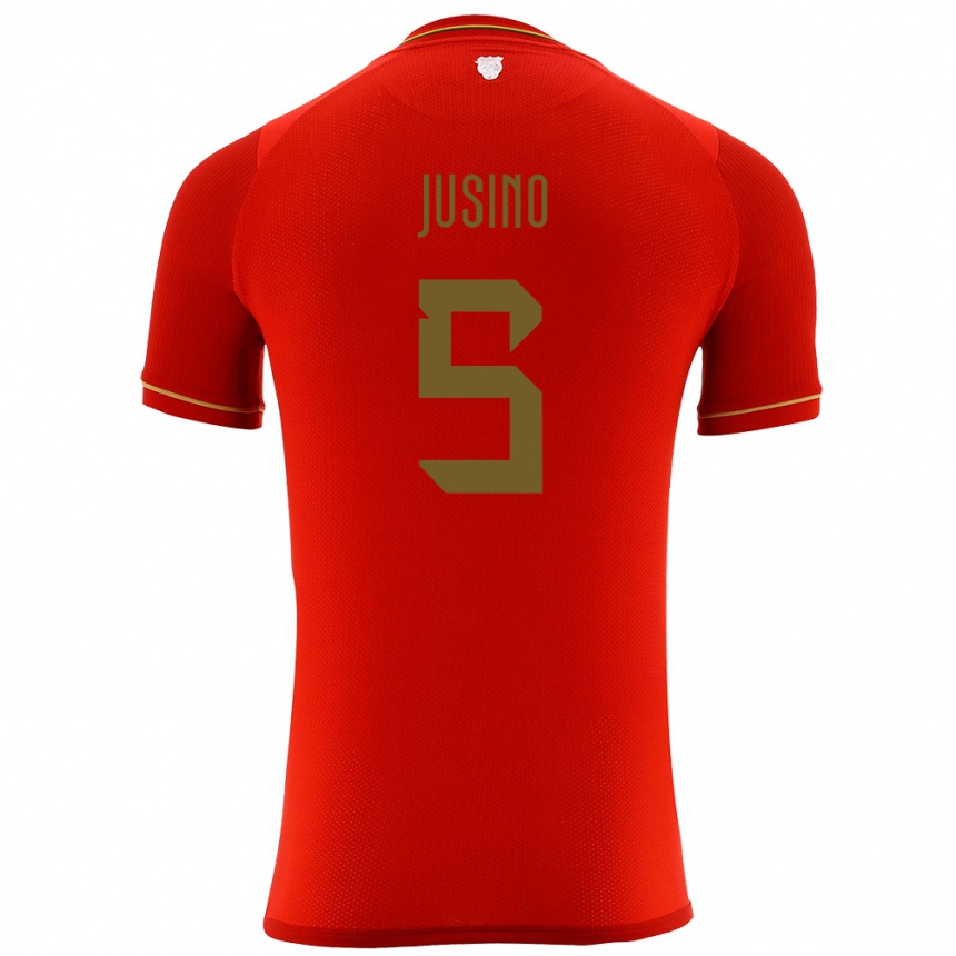 Niño Fútbol Camiseta Bolivia Adrián Jusino #5 Rojo 2ª Equipación 24-26 Argentina