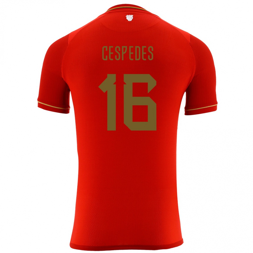 Niño Fútbol Camiseta Bolivia Boris Céspedes #16 Rojo 2ª Equipación 24-26 Argentina